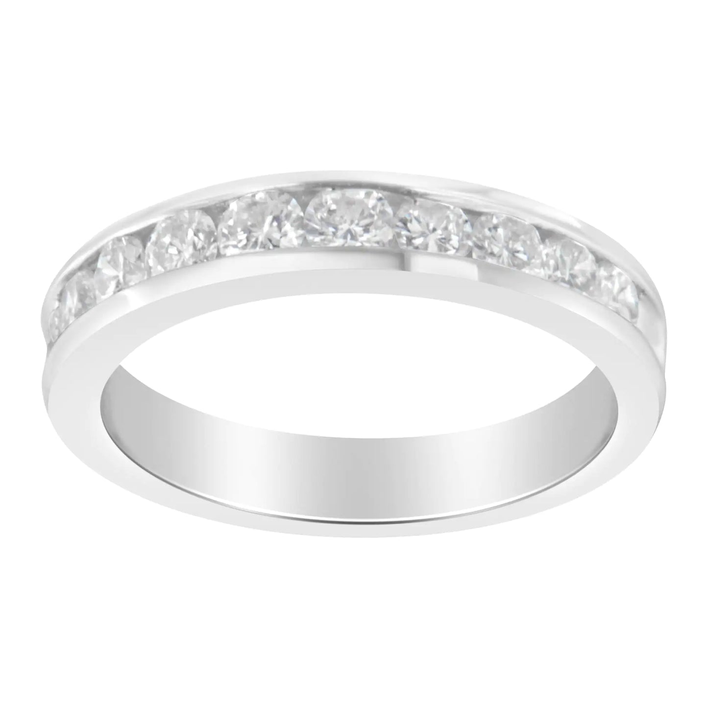 IGI 1 Carat Diamond 18K White Gold Eternity Band