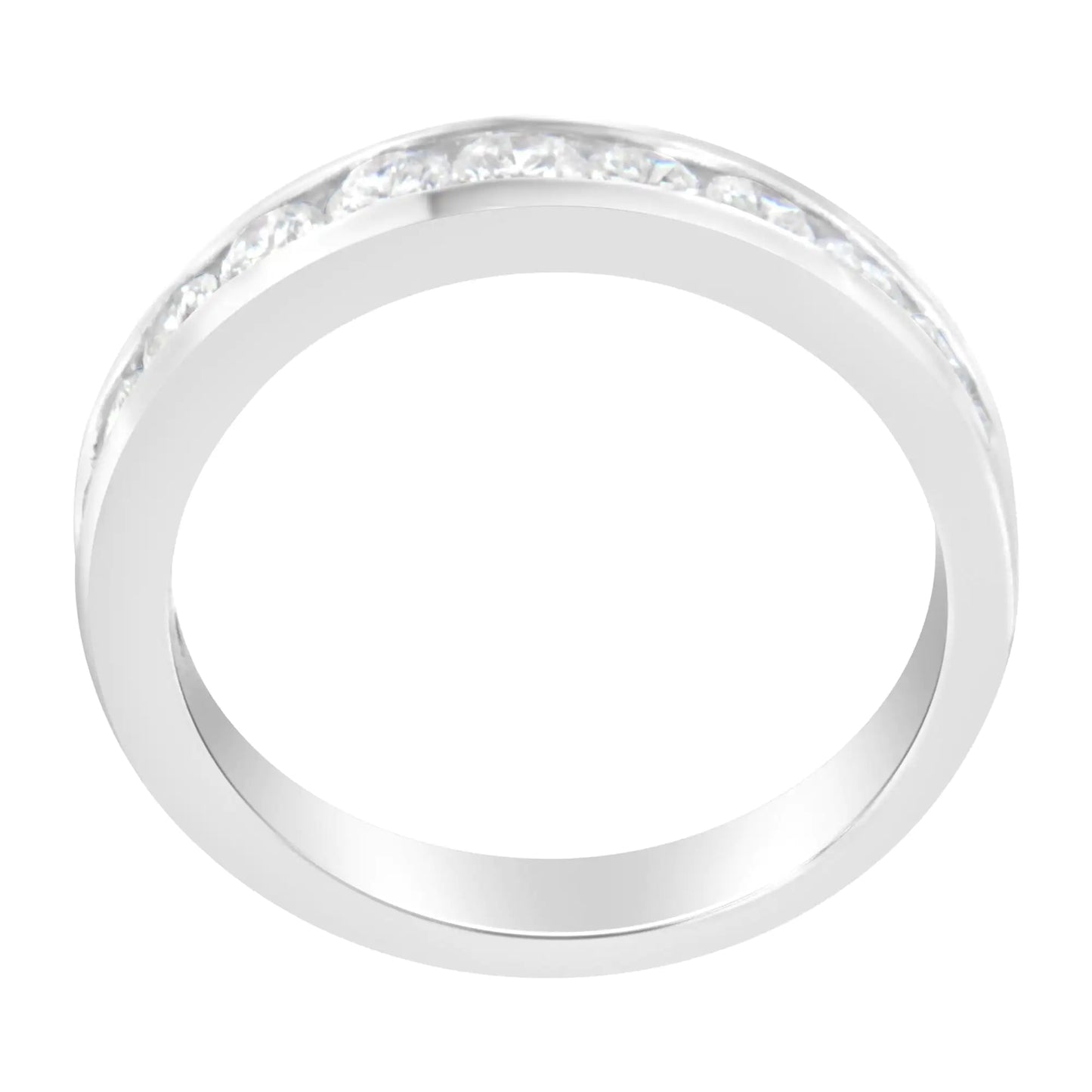 IGI 1 Carat Diamond 18K White Gold Eternity Band