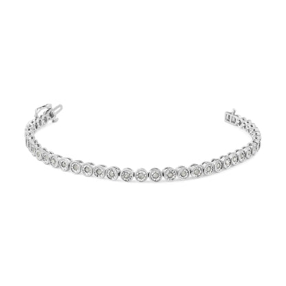 Sterling Silver Diamond Link Tennis Bracelet