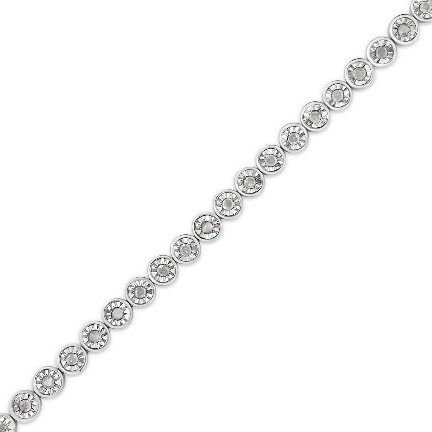 Sterling Silver Diamond Link Tennis Bracelet