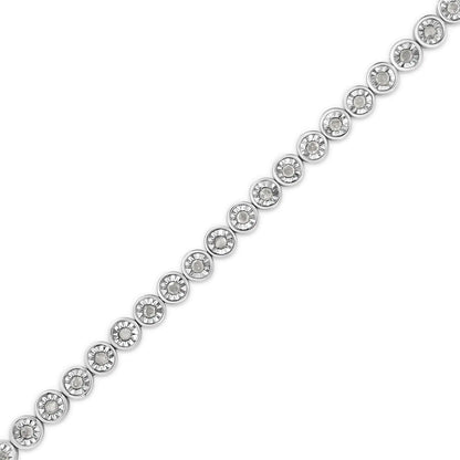 Sterling Silver Diamond Link Tennis Bracelet