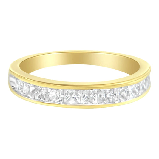 Women's 18K White Gold Princess Cut Diamond Band Ring (1 cttw, G-H Color, SI1-SI2 Clarity) - Elegant Emulations