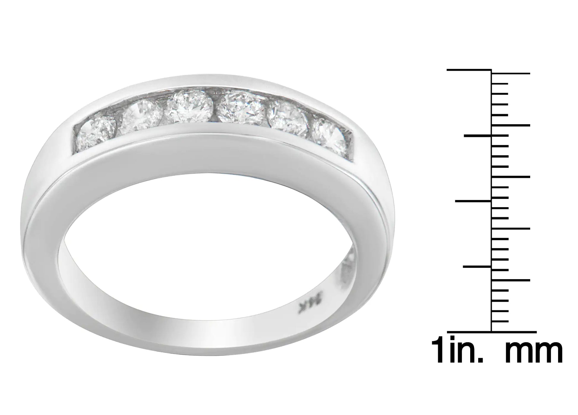14K White Gold 3/4ct. TDW Diamond Channel Band Ring (H-I, I1-I2) - Elegant Emulations