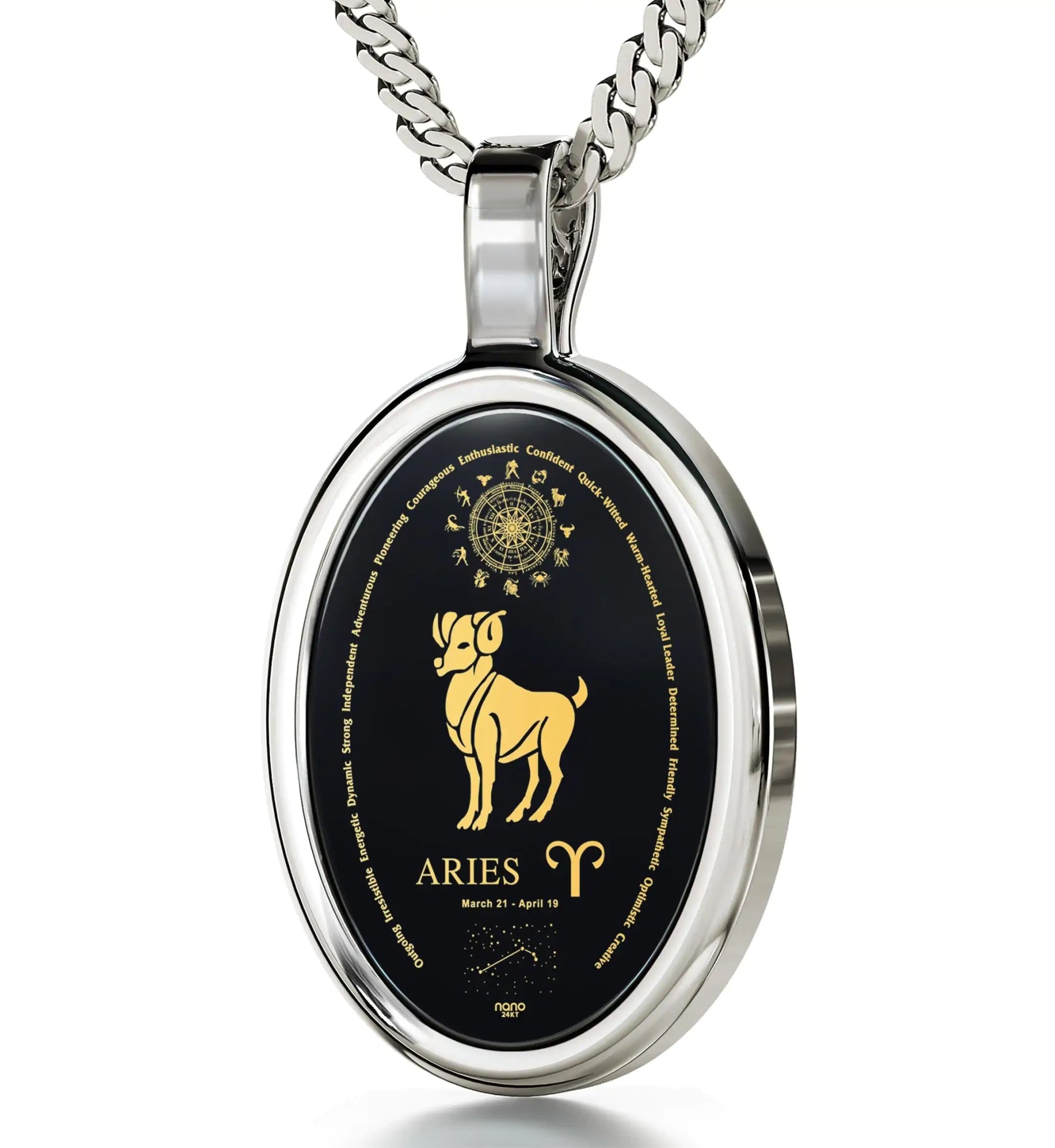 Aries Gold Onyx Pendant | Necklace | Elegant Emulations Jewelry USA
