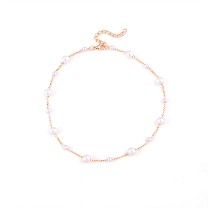 Vintage Pearl Clavicle Chain Female Simple - Elegant Emulations