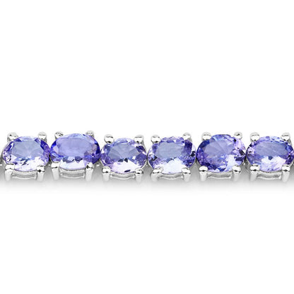 12.21 Carat Genuine Tanzanite .925 Sterling Silver Bracelet - Elegant Emulations