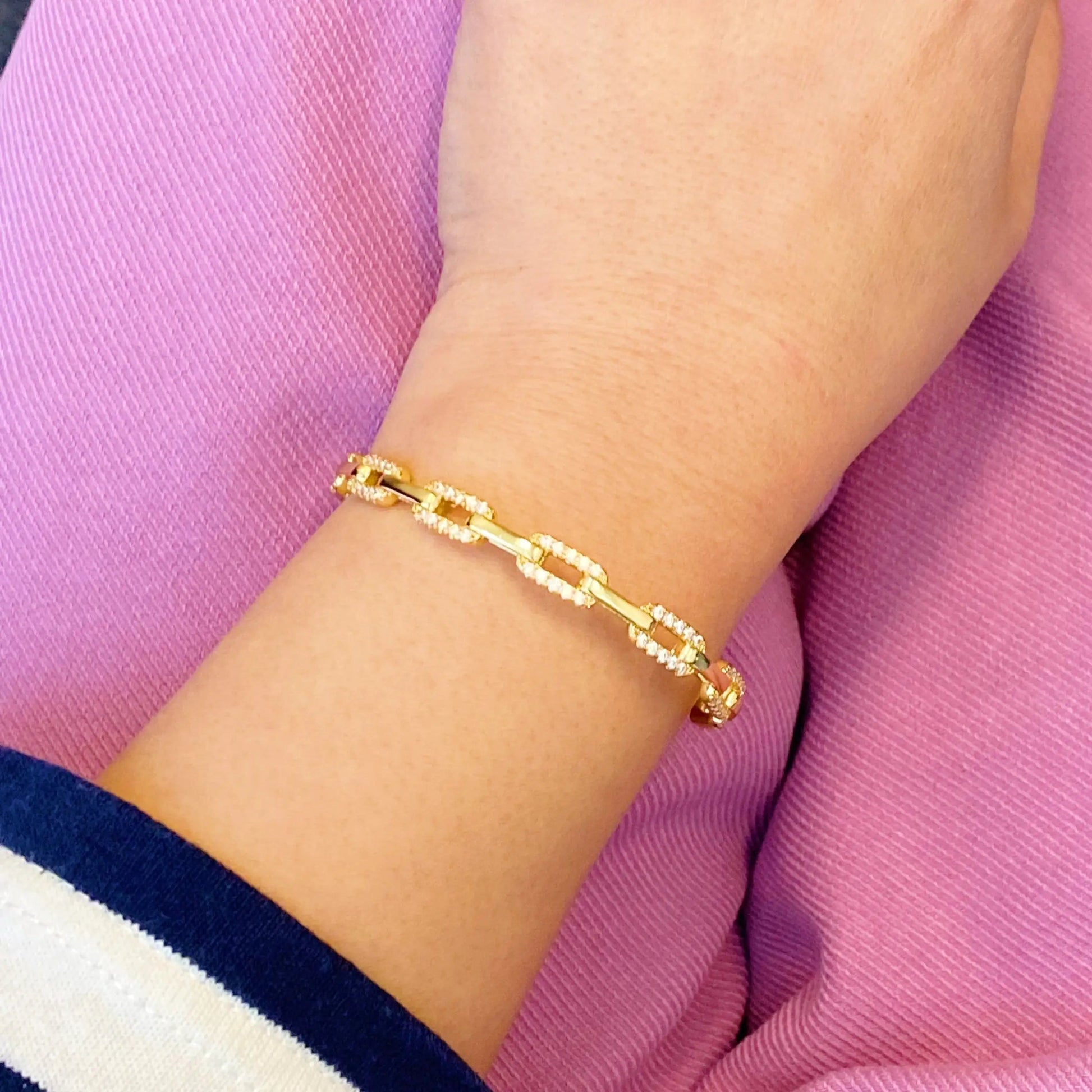 Chic Adjustable Gold Bangle | Bracelets | Elegant Emulations Jewelry USA