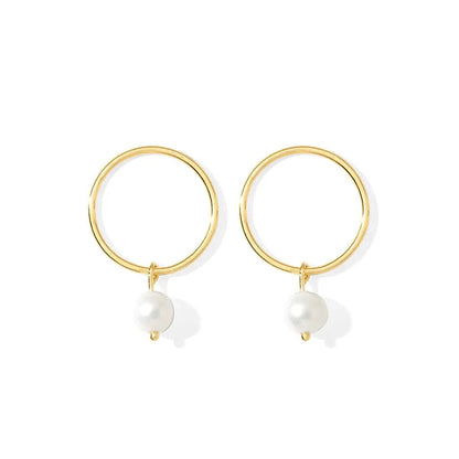 Circle Freshwater Pearl Earrings | | Elegant Emulations Jewelry USA