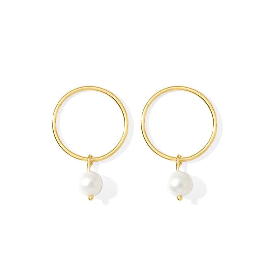 Circle Freshwater Pearl Earrings | | Elegant Emulations Jewelry USA