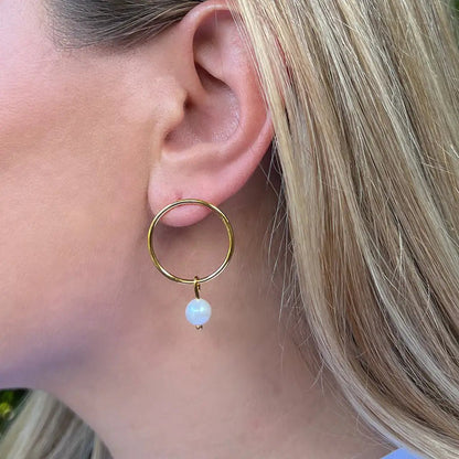 Circle Freshwater Pearl Earrings | | Elegant Emulations Jewelry USA