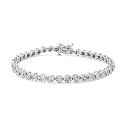 Sterling Silver Diamond Link Tennis Bracelet