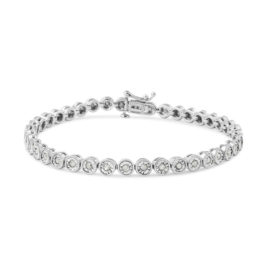 Sterling Silver Diamond Link Tennis Bracelet