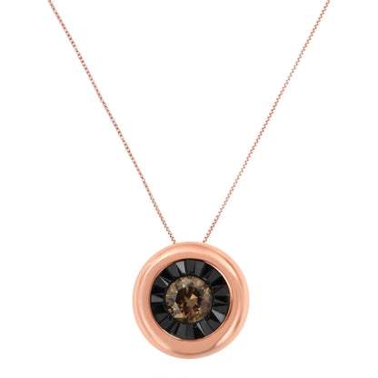 Elegant 10K Rose Gold & Black Rhodium 1/10ct Diamond Pendant | Necklace | Elegant Emulations Jewelry USA