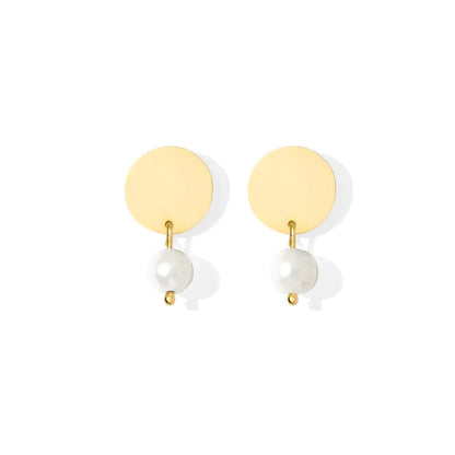 Freshwater Pearl Disc Earrings | | Elegant Emulations Jewelry USA