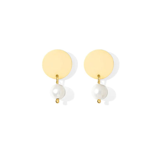 Freshwater Pearl Disc Earrings | | Elegant Emulations Jewelry USA