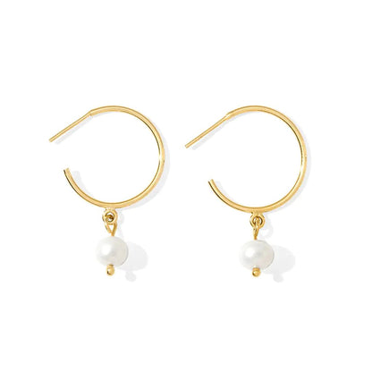 Freshwater Pearl Hoop Earrings | | Elegant Emulations Jewelry USA