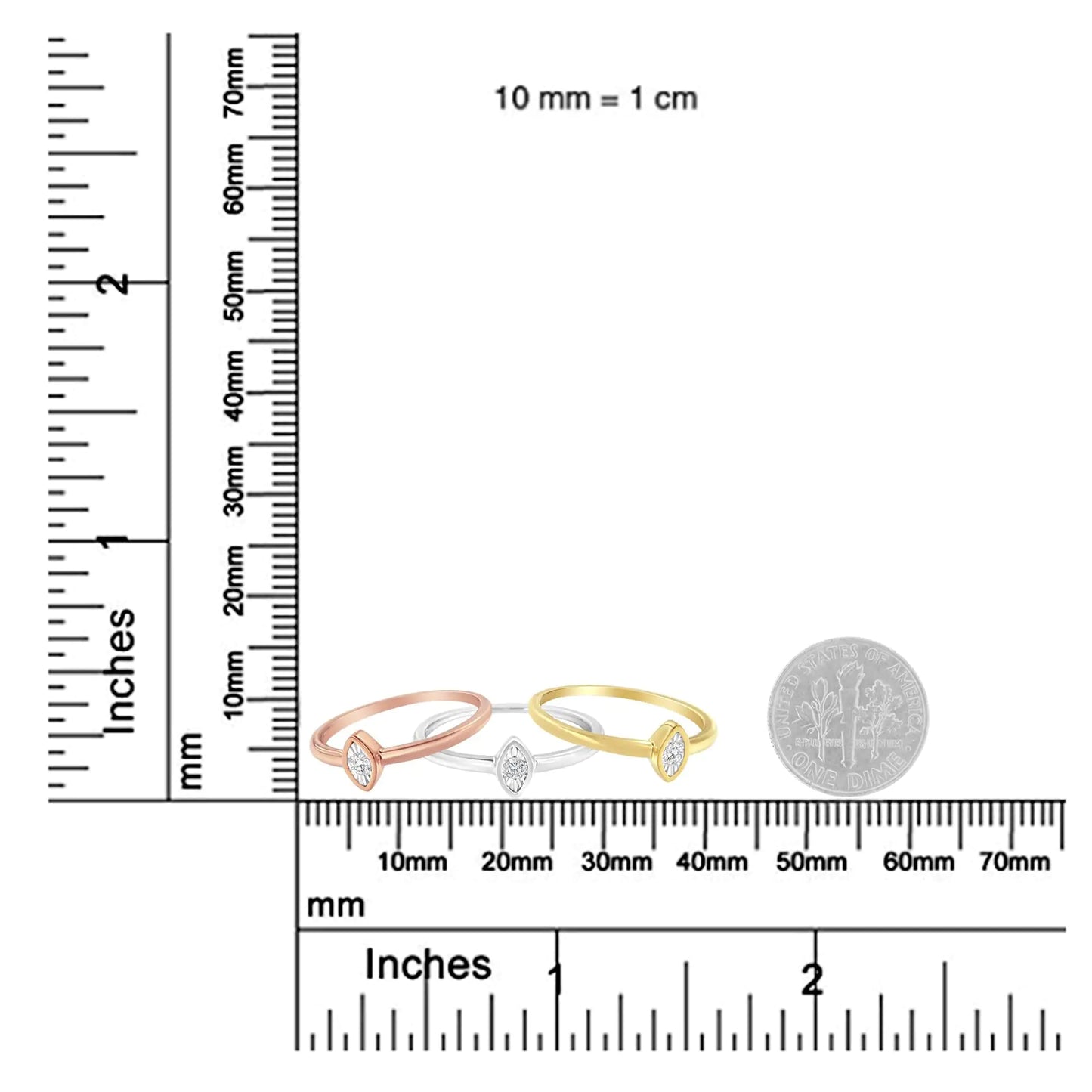 14K Gold Marquise Diamond Trio Promise Ring Set