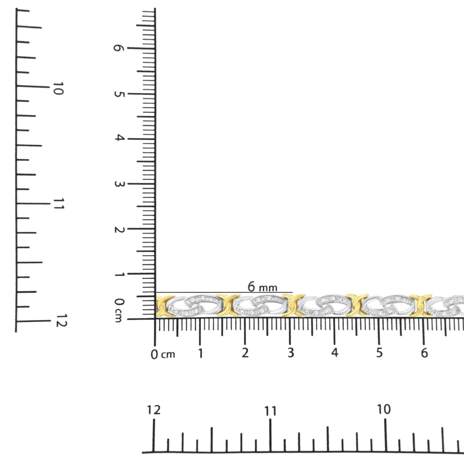 Gold & Silver Diamond Link Bracelet - 1/4ct TW | Bracelets | Elegant Emulations Jewelry USA