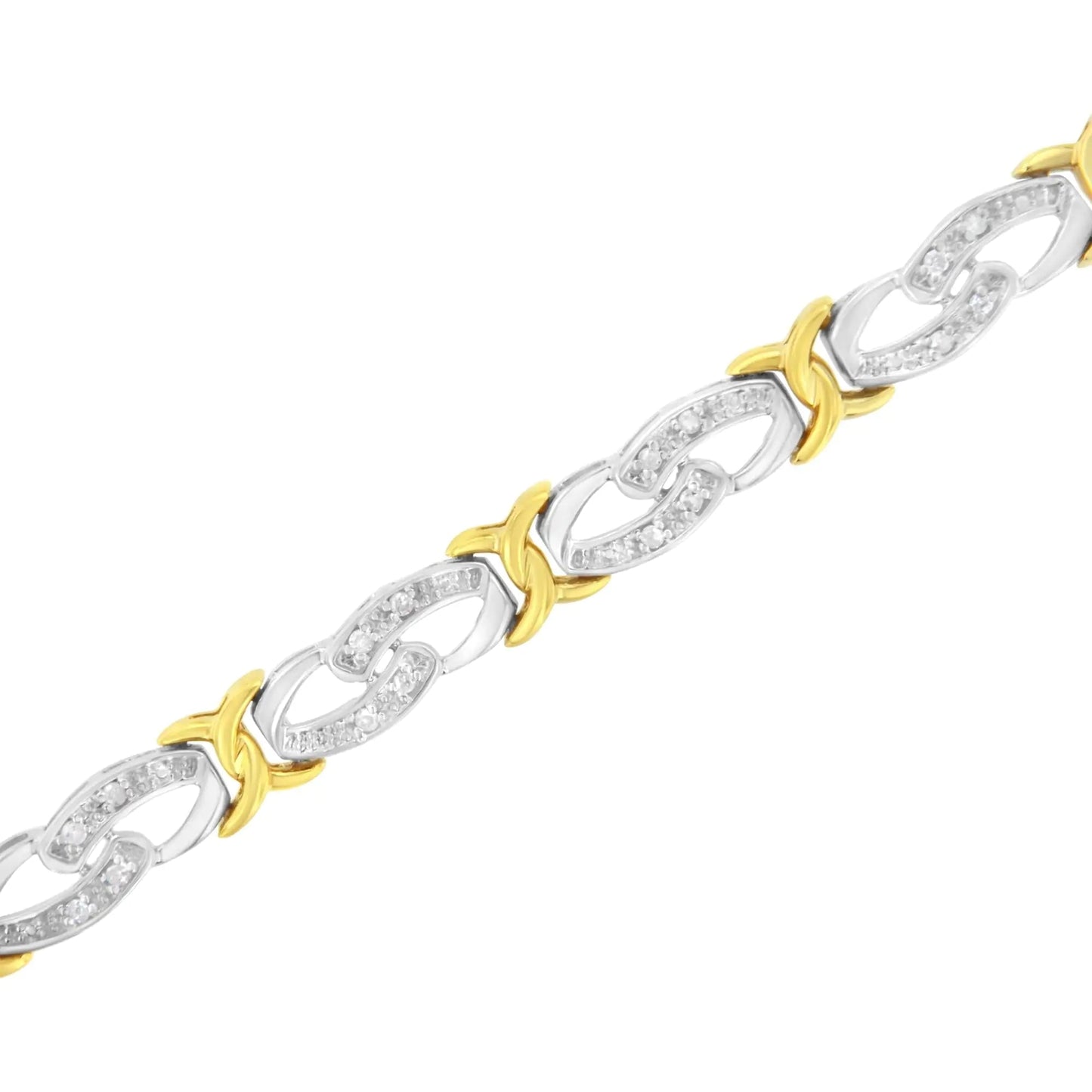Gold & Silver Diamond Link Bracelet - 1/4ct TW | Bracelets | Elegant Emulations Jewelry USA