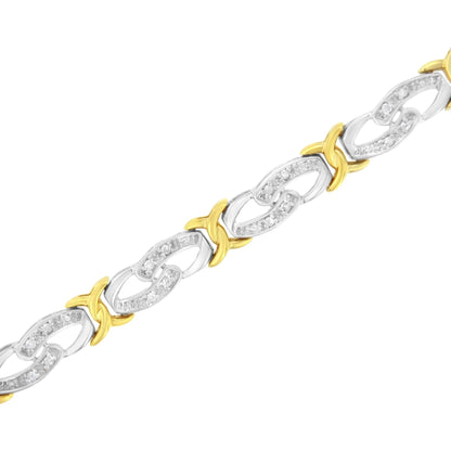 Gold & Silver Diamond Link Bracelet - 1/4ct TW | Bracelets | Elegant Emulations Jewelry USA