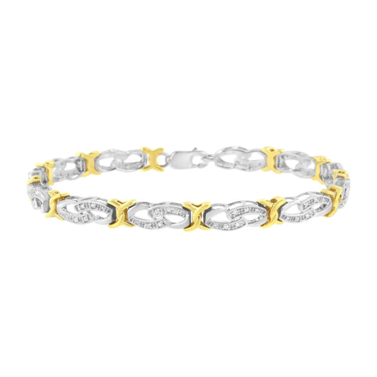 Gold & Silver Diamond Link Bracelet - 1/4ct TW | Bracelets | Elegant Emulations Jewelry USA