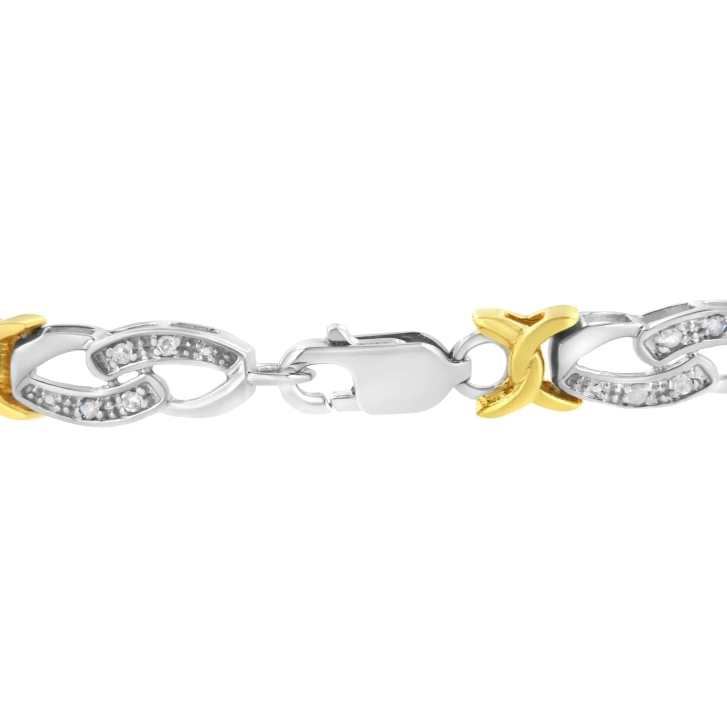 Gold & Silver Diamond Link Bracelet - 1/4ct TW | Bracelets | Elegant Emulations Jewelry USA