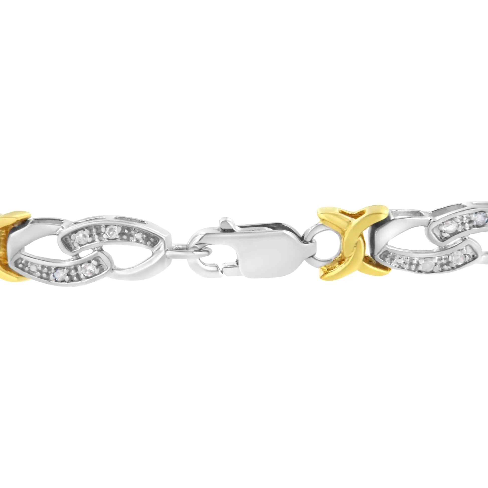 Gold & Silver Diamond Link Bracelet - 1/4ct TW | Bracelets | Elegant Emulations Jewelry USA
