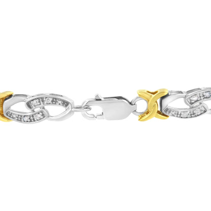 Gold & Silver Diamond Link Bracelet - 1/4ct TW | Bracelets | Elegant Emulations Jewelry USA