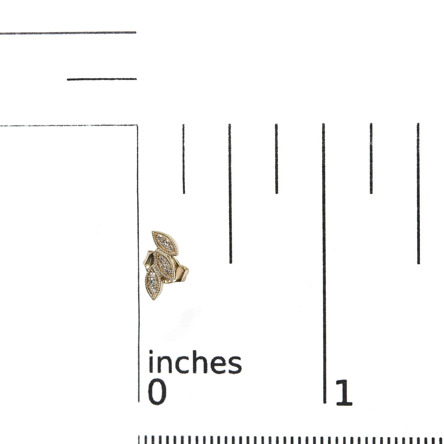 Golden Leaf Trio Diamond Studs | Earrings | Elegant Emulations Jewelry USA