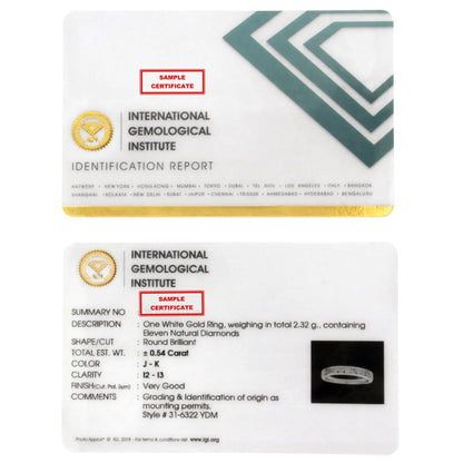 IGI Certified 1/2 Cttw Diamond 10K White Gold Channel Set Band Style Ring (J - K Color, I2 - I3 Clarity) | | Elegant Emulations Jewelry USA