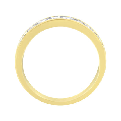 IGI Certified 18K Yellow Gold 1.0 Cttw Channel Set Round - Cut Diamond 11 Stone Anniversary/Wedding Band Ring (I - J Color, I1 - I2 Clarity) | | Elegant Emulations Jewelry USA