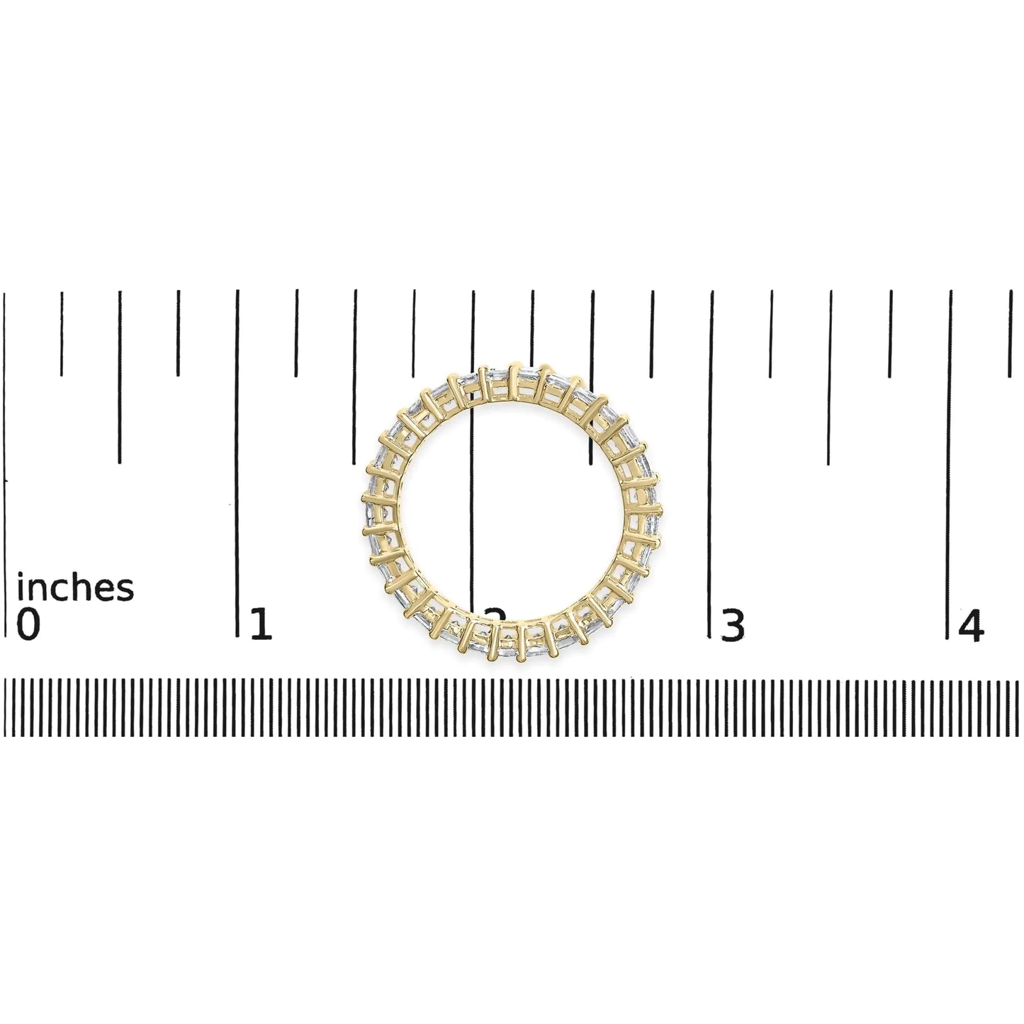 14K Yellow Gold 2.00 Cttw Shared Prong Set Princess Cut Diamond Eternity Band Ring (J-K Color, SI1-SI2 Clarity) - Ring Size 7 - Elegant Emulations