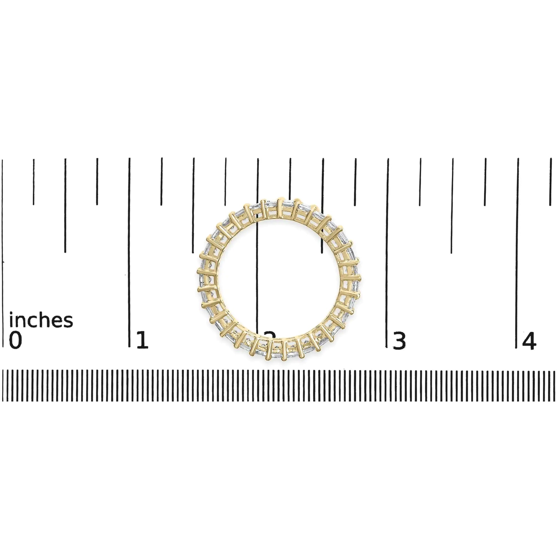 14K Yellow Gold 2.00 Cttw Shared Prong Set Princess Cut Diamond Eternity Band Ring (J-K Color, SI1-SI2 Clarity) - Ring Size 7 - Elegant Emulations