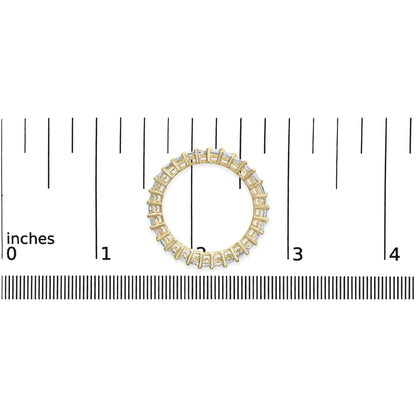 14K Yellow Gold 2.00 Cttw Shared Prong Set Princess Cut Diamond Eternity Band Ring (J-K Color, SI1-SI2 Clarity) - Ring Size 7 - Elegant Emulations