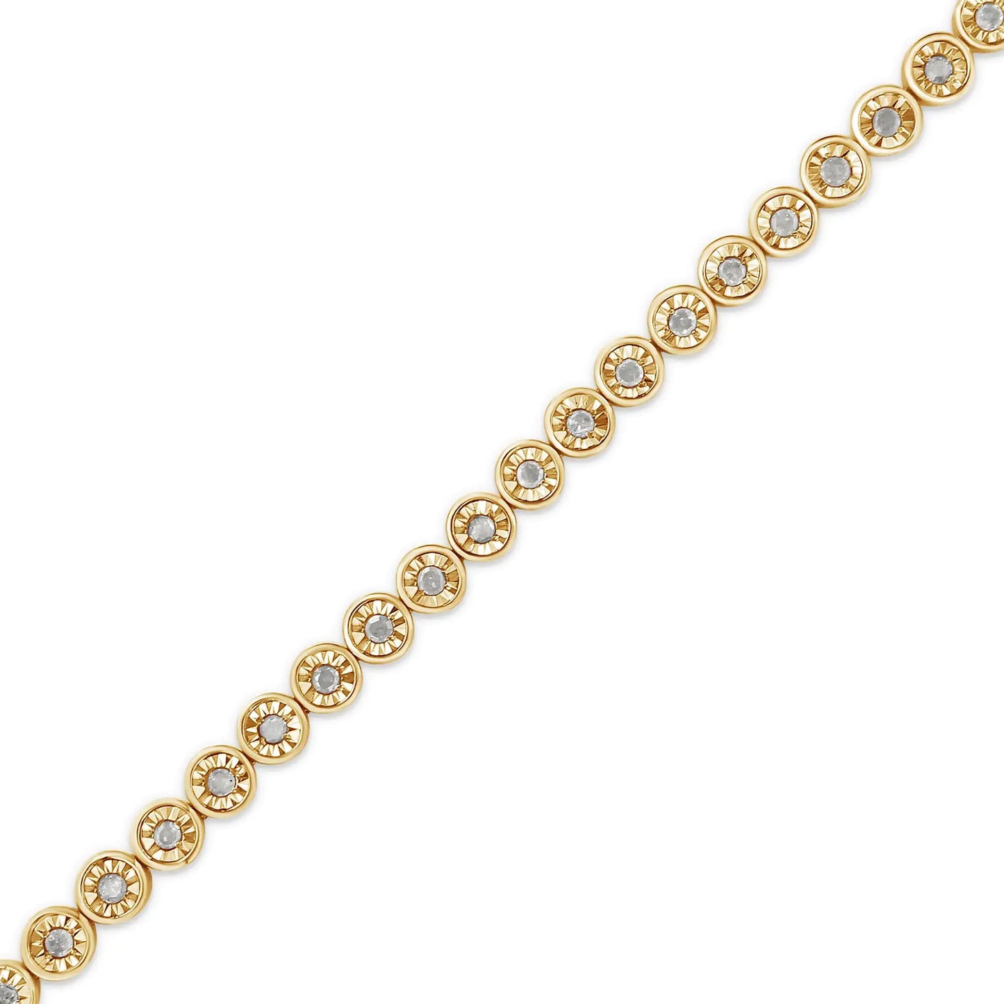Sterling Silver Diamond Link Tennis Bracelet