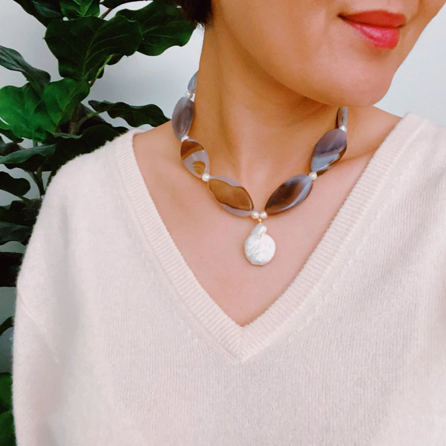 Manhattan Luxe Baroque Pearl Necklace | Necklace | Elegant Emulations Jewelry USA