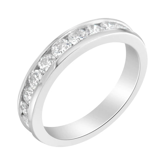 IGI 1 Carat Diamond 18K White Gold Eternity Band