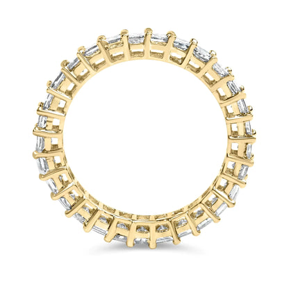 14K Yellow Gold 2.00 Cttw Shared Prong Set Princess Cut Diamond Eternity Band Ring (J-K Color, SI1-SI2 Clarity) - Ring Size 7 - Elegant Emulations