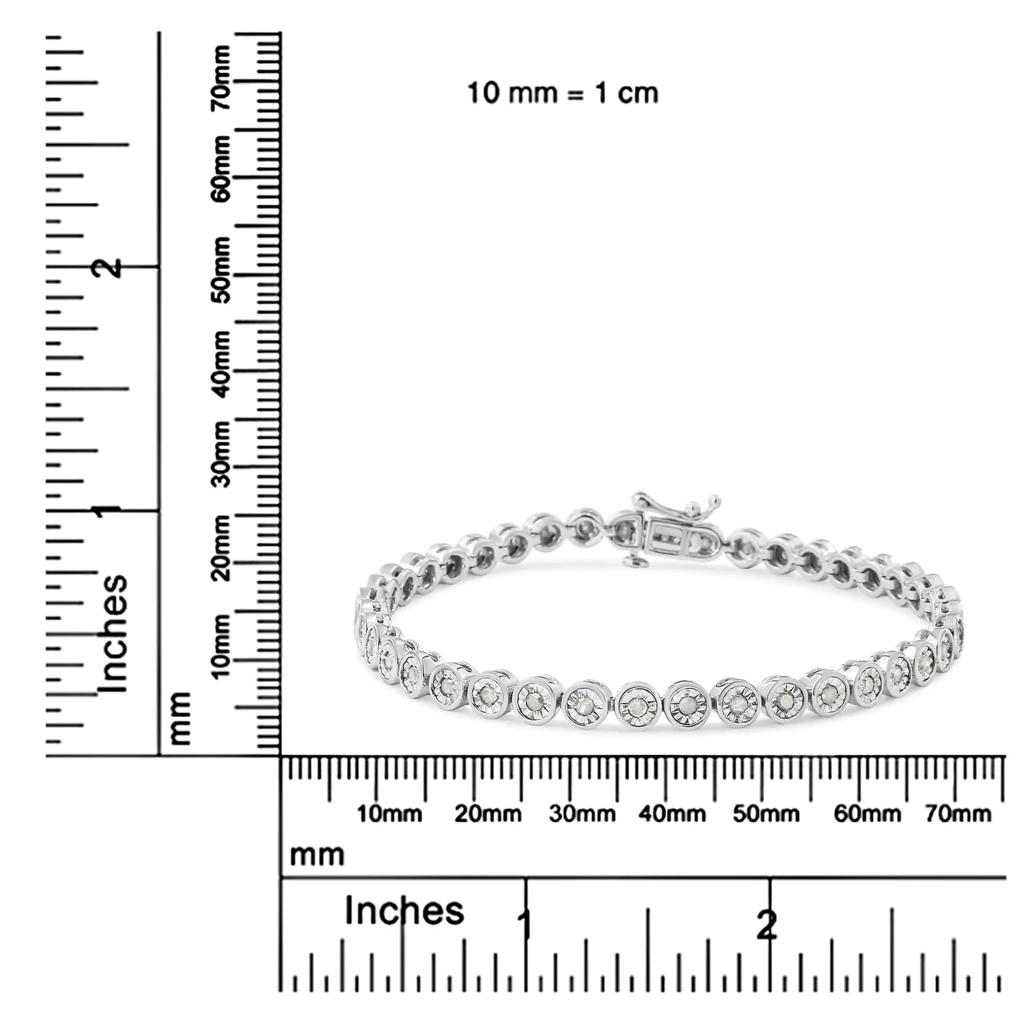Sterling Silver Diamond Link Tennis Bracelet