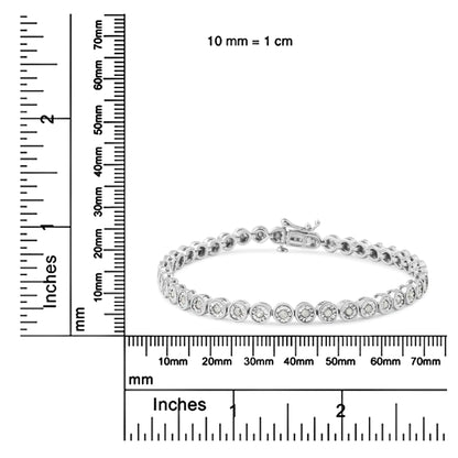 Sterling Silver Diamond Link Tennis Bracelet