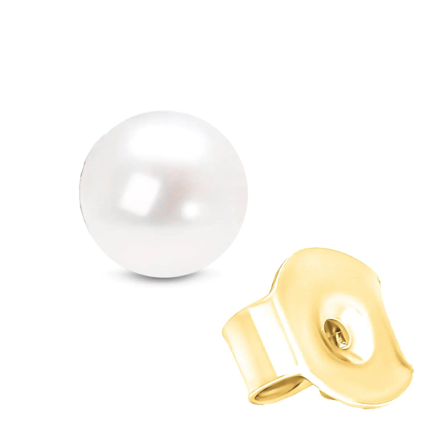 14K Gold Akoya Pearl Stud Earrings - Select Your Size