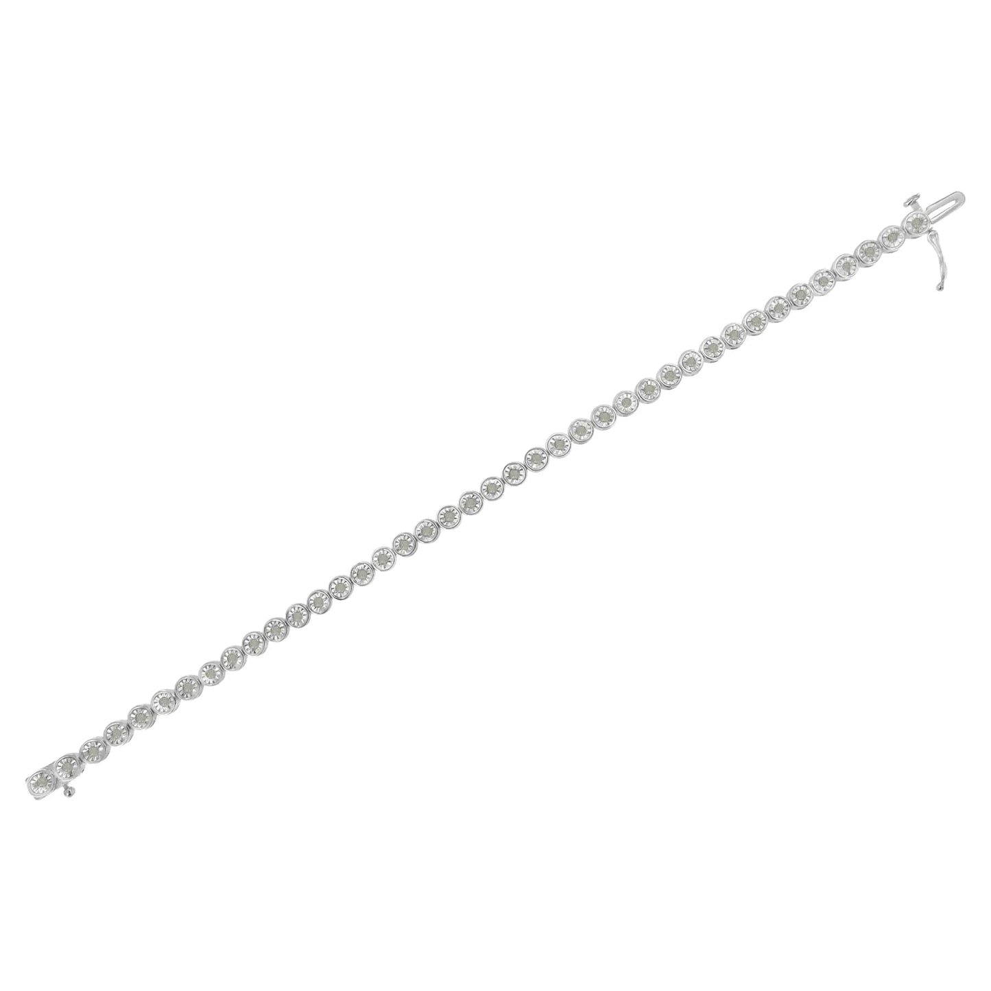 Sterling Silver Diamond Link Tennis Bracelet