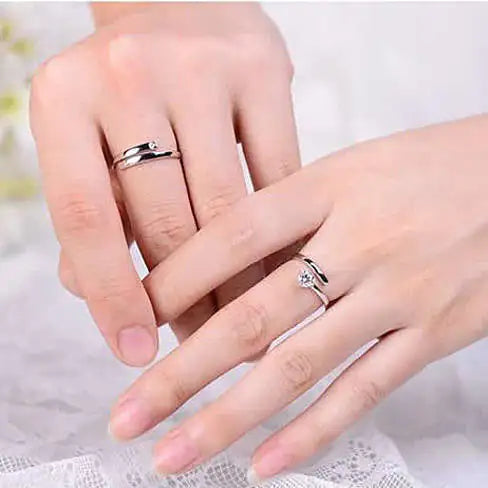 Forever Entwined - Adjustable Silver Ring Pair
