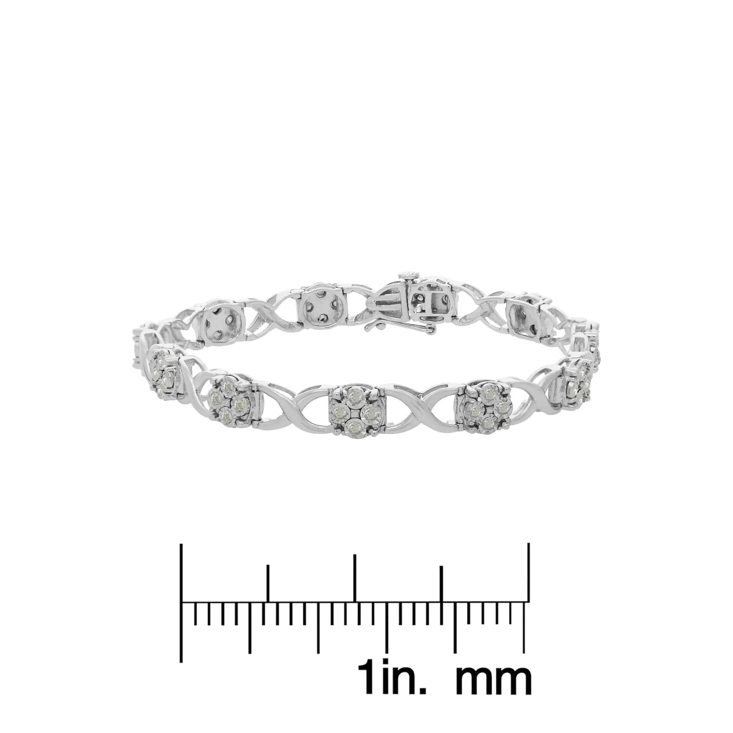 Silver Diamond Love Link Bracelet | Bracelets | Elegant Emulations Jewelry USA