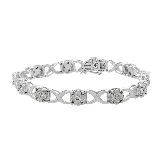 Silver Diamond Love Link Bracelet | Bracelets | Elegant Emulations Jewelry USA