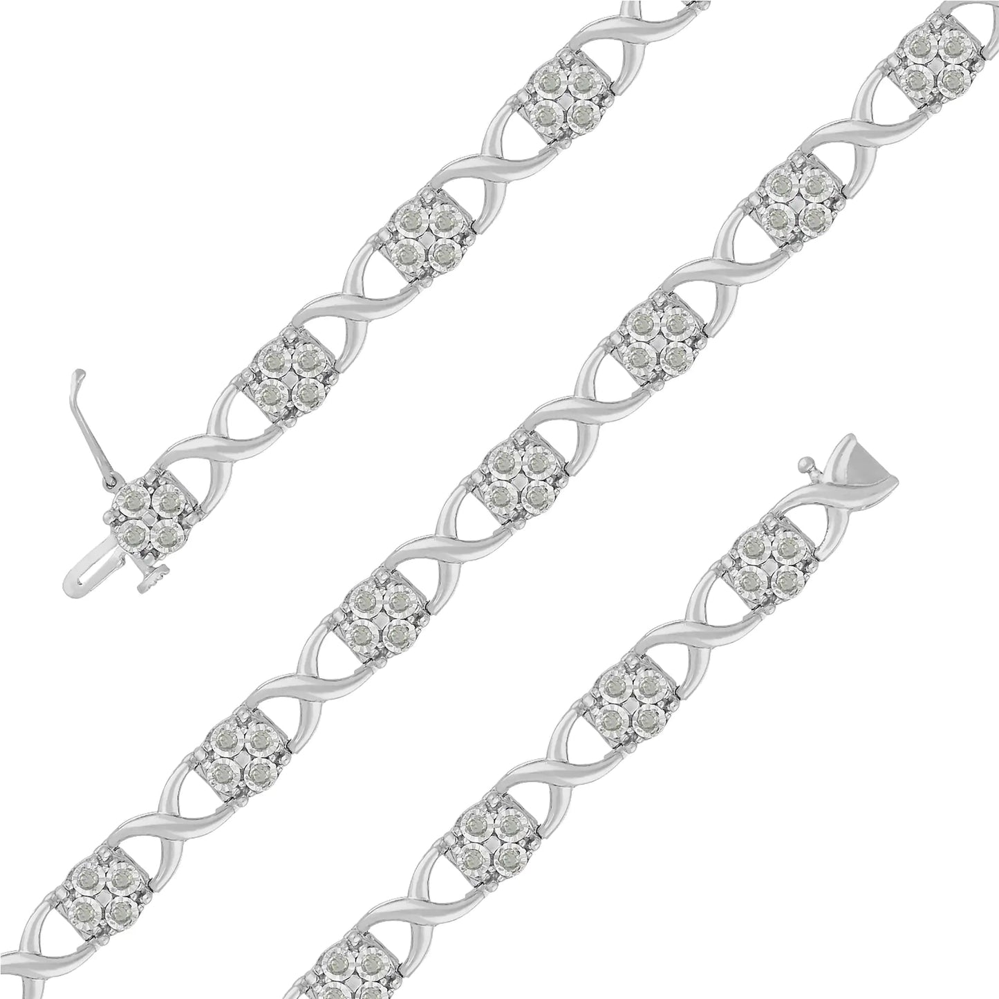 Silver Diamond Love Link Bracelet | Bracelets | Elegant Emulations Jewelry USA