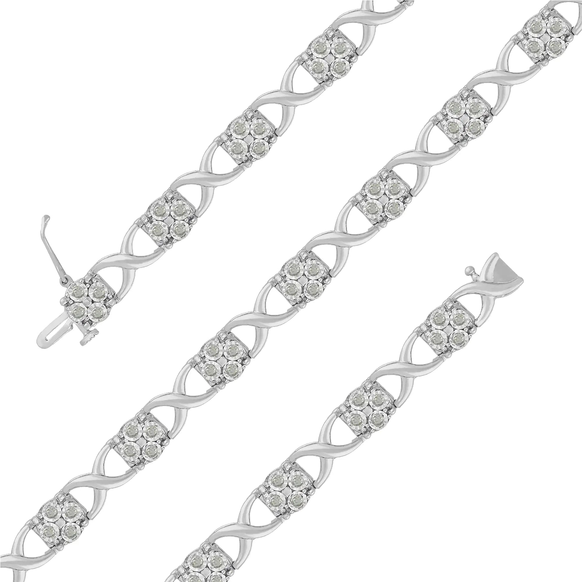 Silver Diamond Love Link Bracelet | Bracelets | Elegant Emulations Jewelry USA