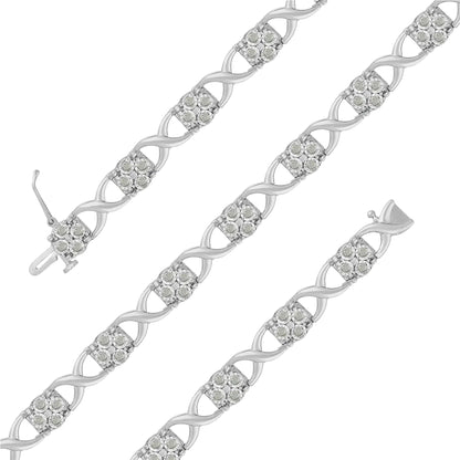 Silver Diamond Love Link Bracelet | Bracelets | Elegant Emulations Jewelry USA