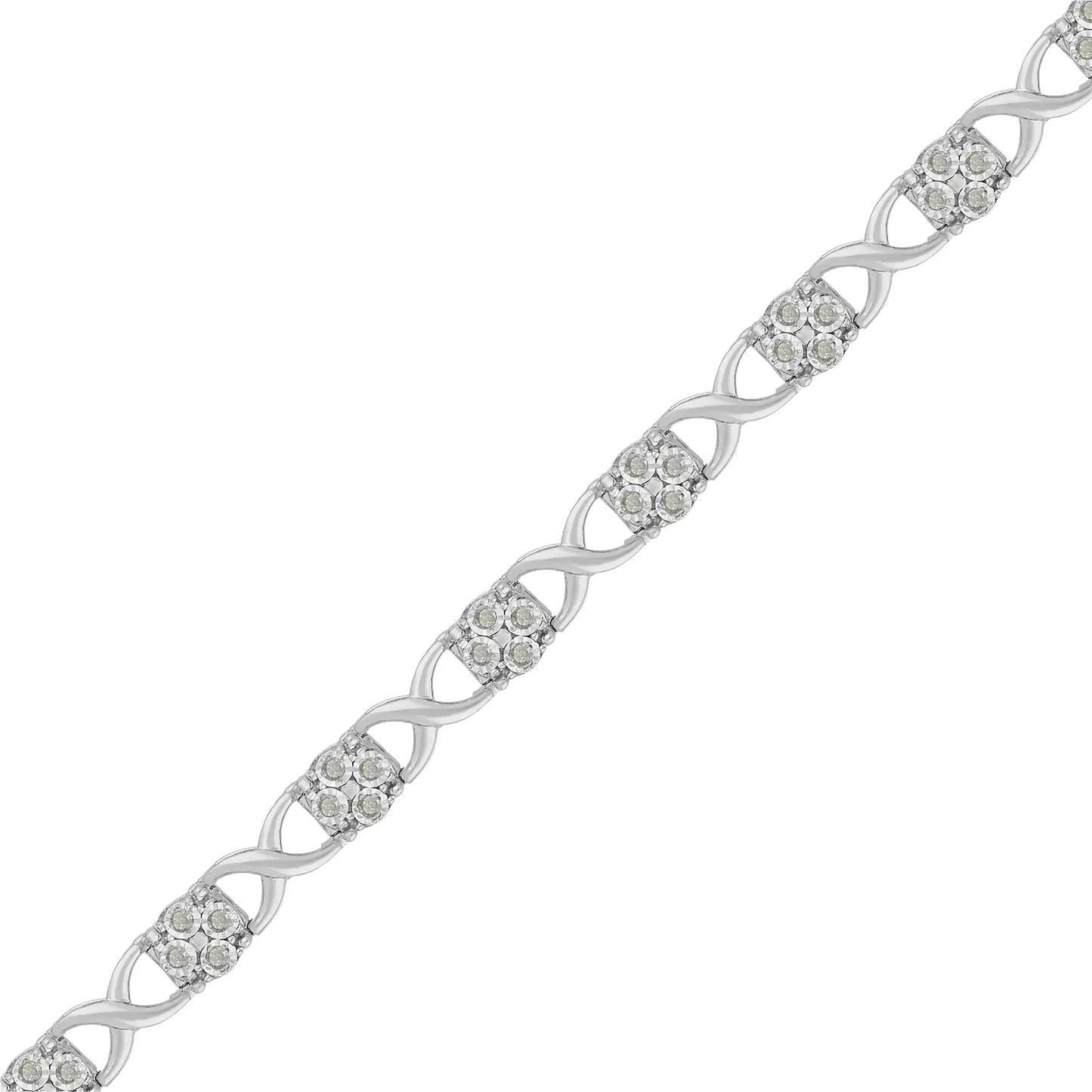 Silver Diamond Love Link Bracelet | Bracelets | Elegant Emulations Jewelry USA