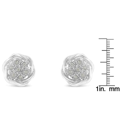Silver Diamond Swirl Studs (1/6 cttw, I - J, I2 - 3) | Rings | Elegant Emulations Jewelry USA